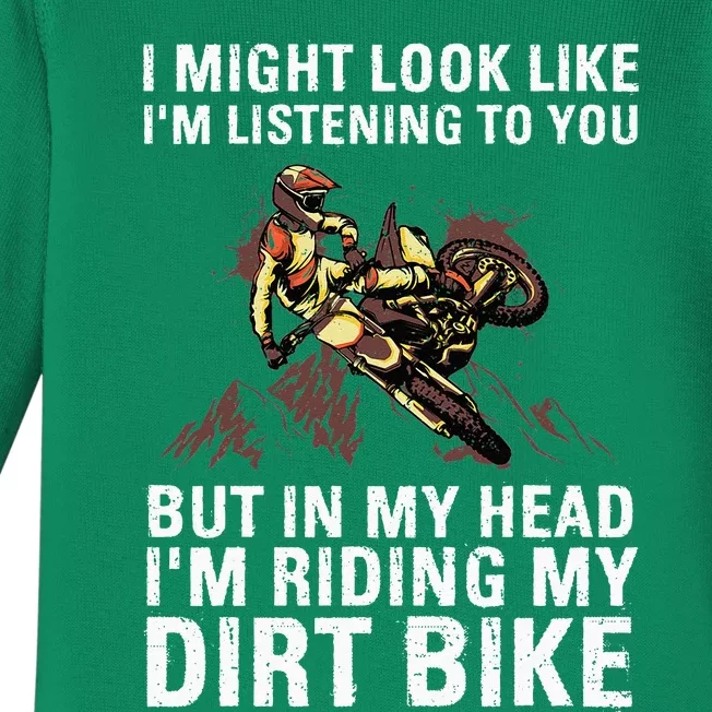 Best Dirt Bike Art For Men Women Motocross Dirt Bike Lover Baby Long Sleeve Bodysuit