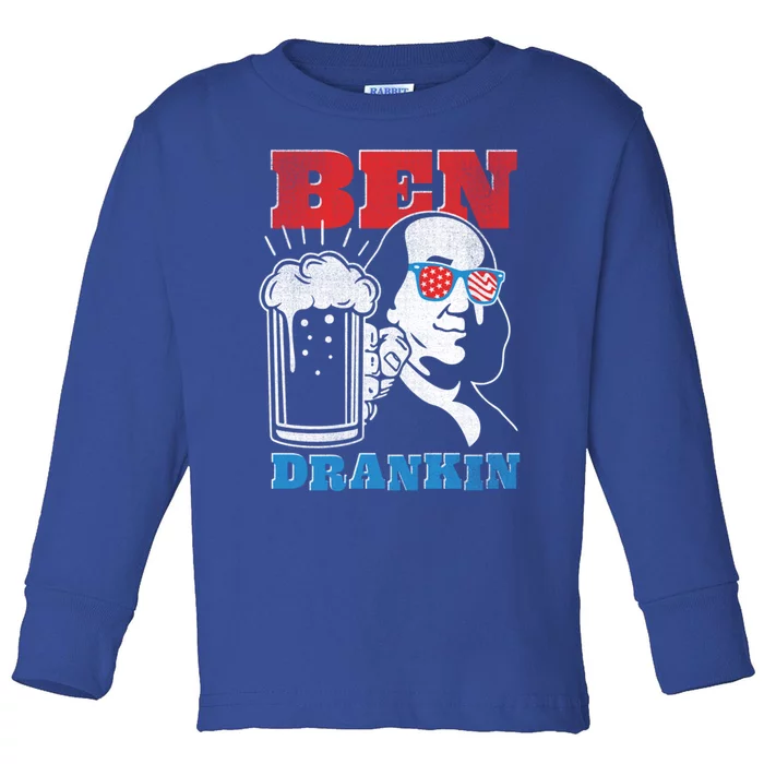 Ben Drankin Beer Mug Ben Franklin Patriotic Cool Gift Toddler Long Sleeve Shirt