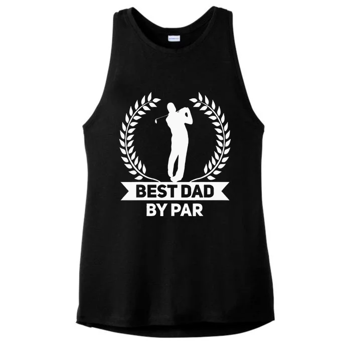 Best Dad By Par Golf Fathers Day Golfing Ladies Tri-Blend Wicking Tank