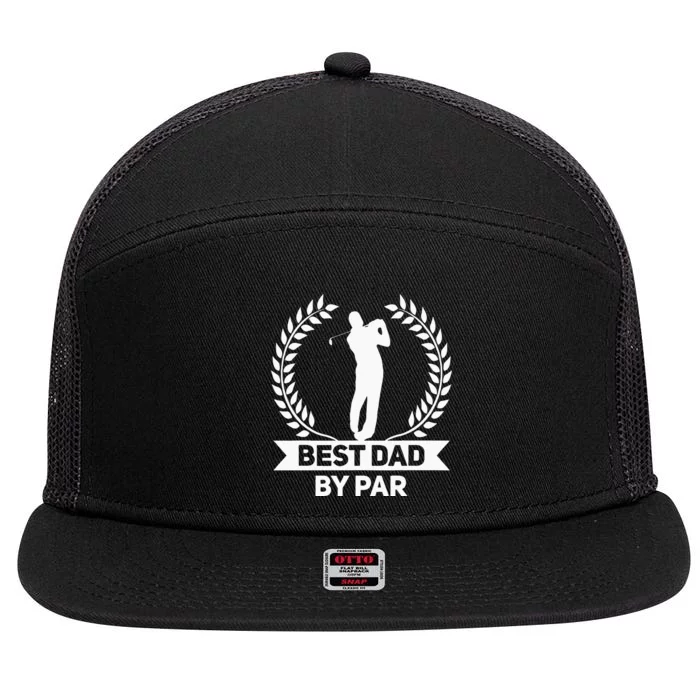 Best Dad By Par Golf Fathers Day Golfing 7 Panel Mesh Trucker Snapback Hat