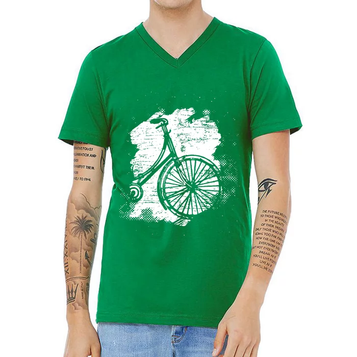 Bike Drawing Bicycle V-Neck T-Shirt