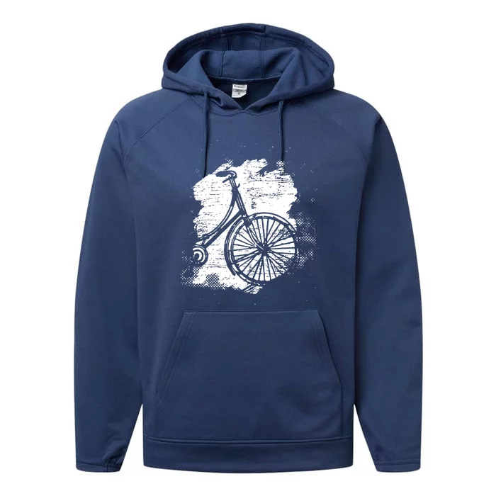 Bike Drawing Bicycle Performance Fleece Hoodie