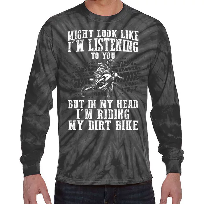 Best Dirt Bike Art Dirtbike Motorcycle Riding Tie-Dye Long Sleeve Shirt