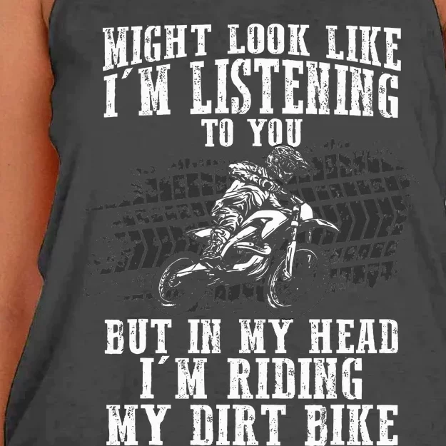 Best Dirt Bike Art Dirtbike Motorcycle Riding Women's Knotted Racerback Tank