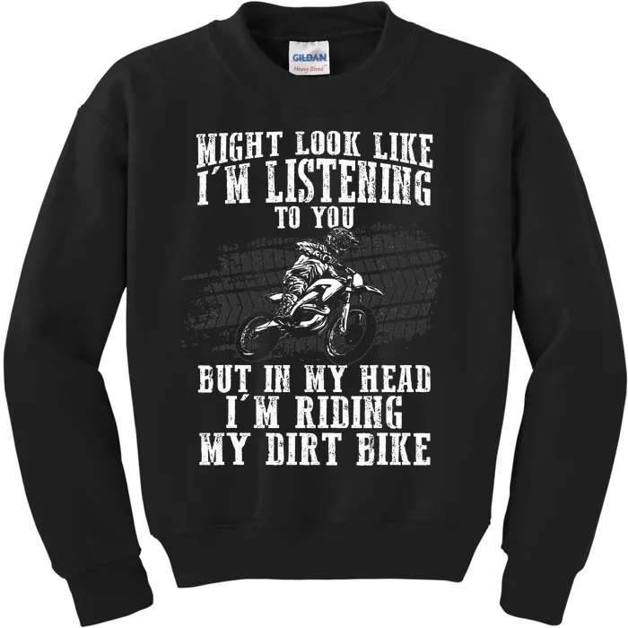 Best Dirt Bike Art Dirtbike Motorcycle Riding Kids Sweatshirt