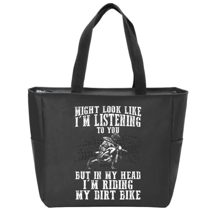 Best Dirt Bike Art Dirtbike Motorcycle Riding Zip Tote Bag