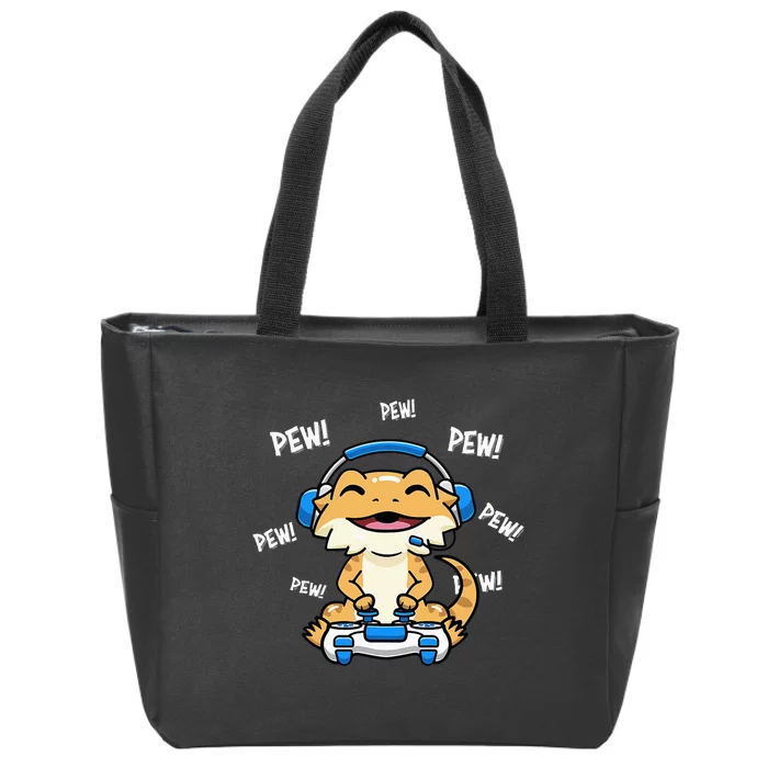 Bearded Dragon Zip Tote Bag