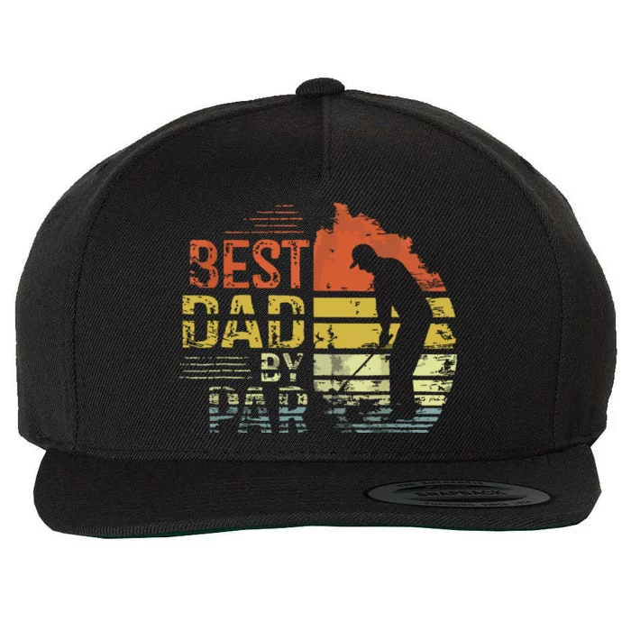 Best Dad By Par Retro Vintage Fathers Day Golf Lover Golfer Wool Snapback Cap