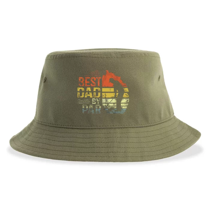 Best Dad By Par Retro Vintage Fathers Day Golf Lover Golfer Sustainable Bucket Hat