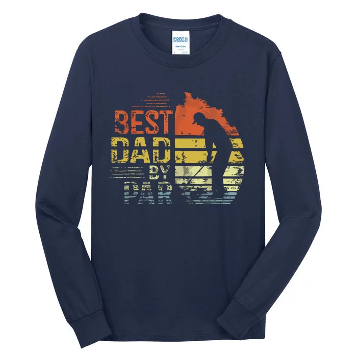 Best Dad By Par Retro Vintage Fathers Day Golf Lover Golfer Tall Long Sleeve T-Shirt