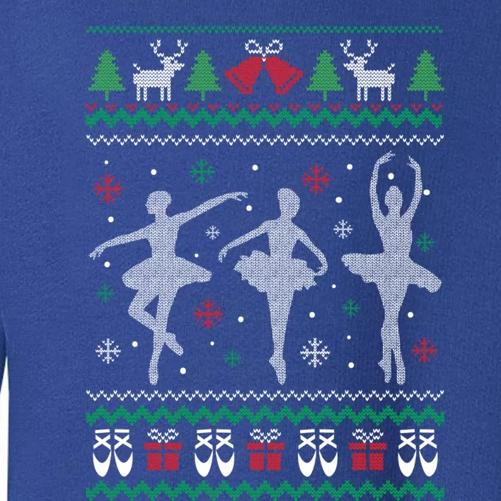 Ballet Dancer Ballerina Ugly Christmas Sweater Pointe Shoe Gift Toddler Sweatshirt