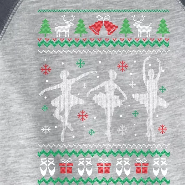 Ballet Dancer Ballerina Ugly Christmas Sweater Pointe Shoe Gift Toddler Fine Jersey T-Shirt