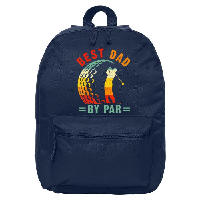 Best Dad By Par Funny Golf Daddy Fathers Day US Flag Gifts 16 in Basic Backpack