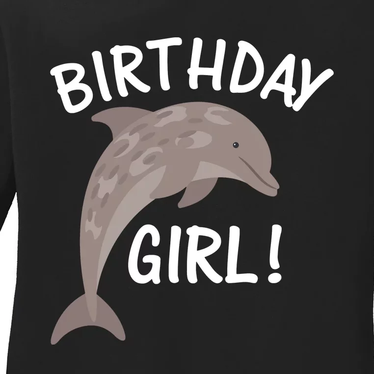 Birthday Dolphin Ladies Long Sleeve Shirt