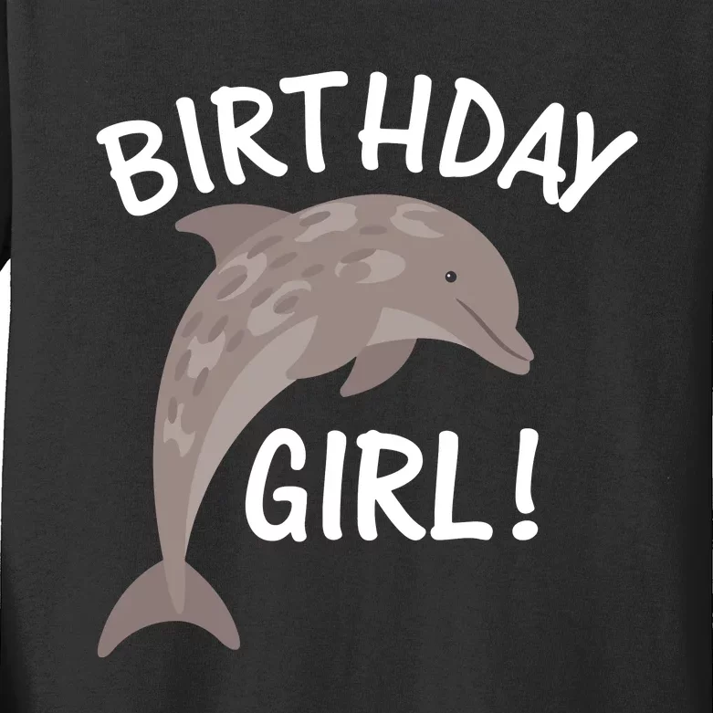 Birthday Dolphin Kids Long Sleeve Shirt