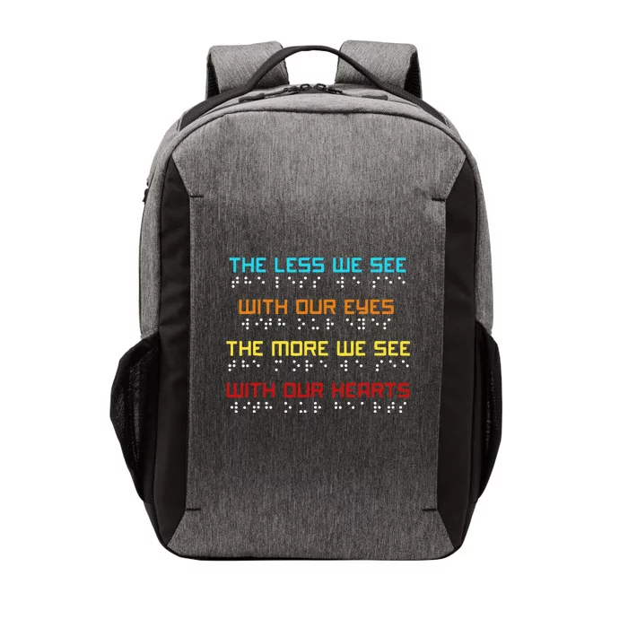 Braille Dots Blind People The Less We See With Our Eyes Vector Backpack