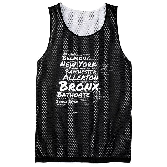 Boogie Down Bronx Neighborhoods Word Cloud Bronx New York Mesh Reversible Basketball Jersey Tank