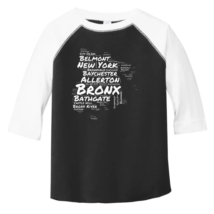 Boogie Down Bronx Neighborhoods Word Cloud Bronx New York Toddler Fine Jersey T-Shirt