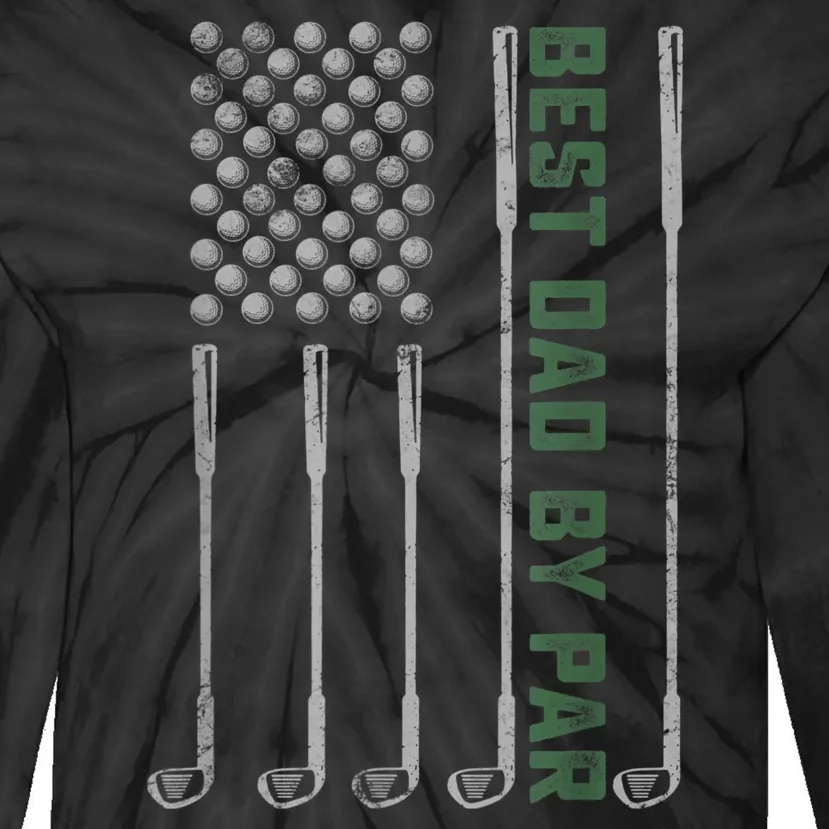 Best Dad By Par Daddy Gifts Golf Lover Golfer Fathers Day Tie-Dye Long Sleeve Shirt