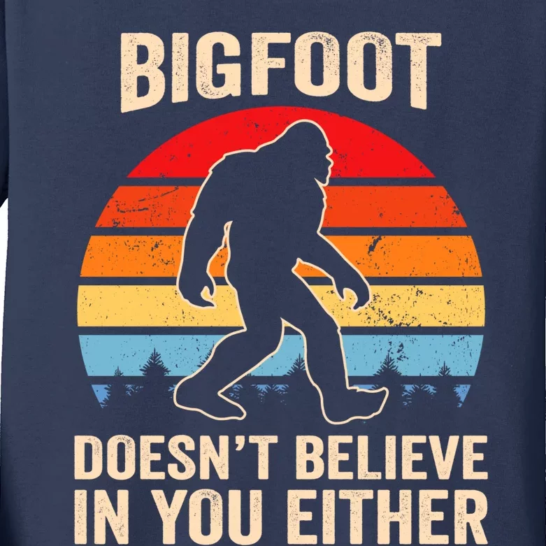 Bigfoot Doesnt Believe In You Either Bigfoot Doesn't Plus Size Kids Long Sleeve Shirt