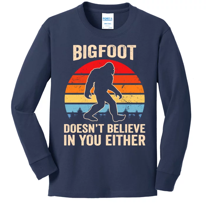 Bigfoot Doesnt Believe In You Either Bigfoot Doesn't Plus Size Kids Long Sleeve Shirt