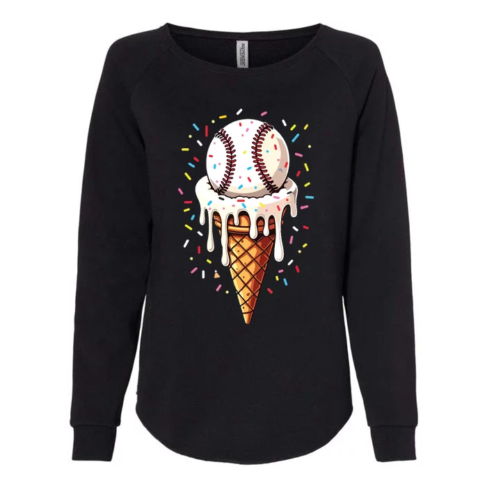 Baseball Drip Boy Ice Cream Cone Drip Baseball Womens California Wash Sweatshirt