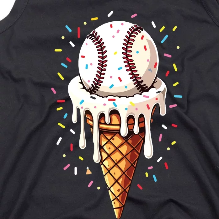 Baseball Drip Boy Ice Cream Cone Drip Baseball Tank Top