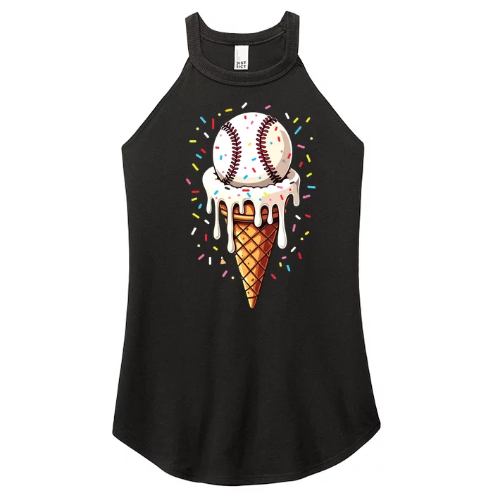 Baseball Drip Boy Ice Cream Cone Drip Baseball Women’s Perfect Tri Rocker Tank