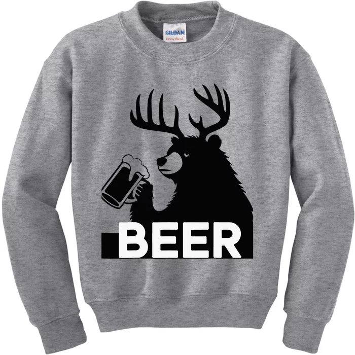 Beer Deer Kids Sweatshirt