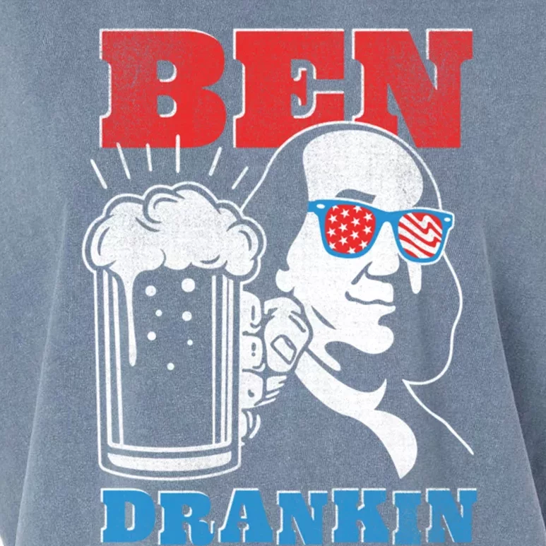 Ben Drankin Beer Mug Ben Franklin Patriotic Gift Garment-Dyed Women's Muscle Tee