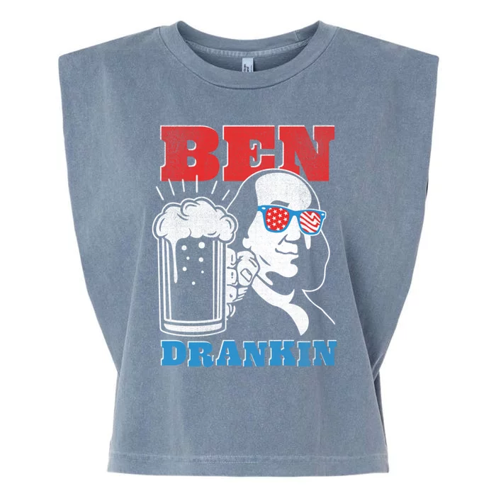 Ben Drankin Beer Mug Ben Franklin Patriotic Gift Garment-Dyed Women's Muscle Tee