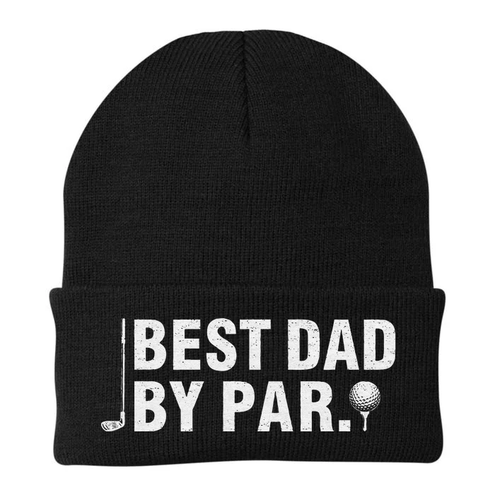 Best Dad By Par Funny Golf Daddy Fathers Day Birthday Gifts Knit Cap Winter Beanie