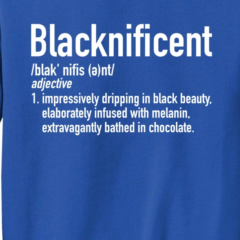 Blacknificent Definition Black History Black Pride Cool Gift Tall Sweatshirt