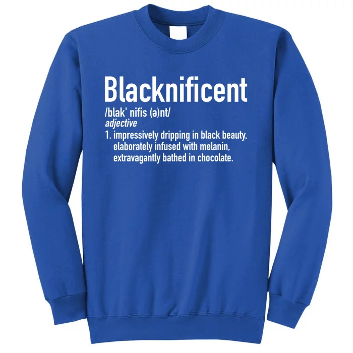 Blacknificent Definition Black History Black Pride Cool Gift Tall Sweatshirt