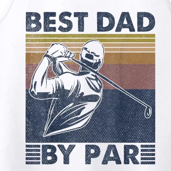 Best Dad By Par Golfer Golf Disc Golf Club Swing Retro Performance Tank