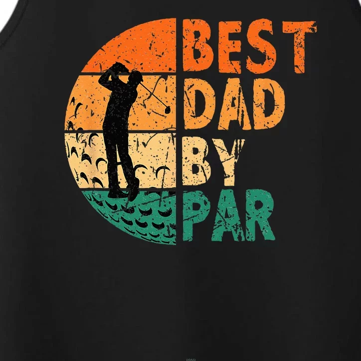 Best Dad By Par Golf Father's Day Golfing Funny Performance Tank