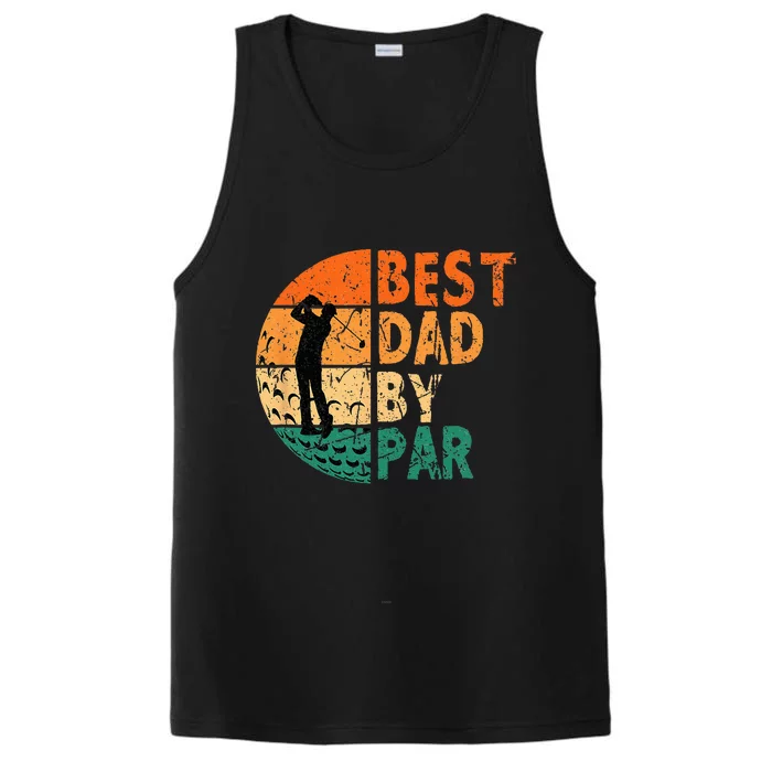 Best Dad By Par Golf Father's Day Golfing Funny Performance Tank