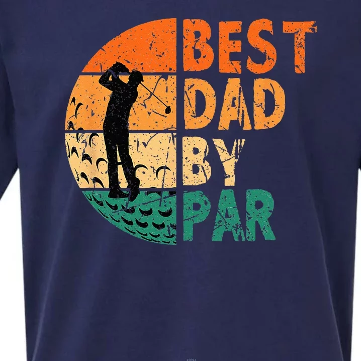 Best Dad By Par Golf Father's Day Golfing Funny Sueded Cloud Jersey T-Shirt