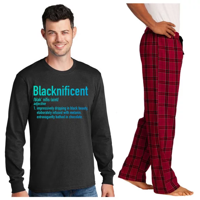 Blacknificent Definition Black History Black Pride Cool Gift Long Sleeve Pajama Set