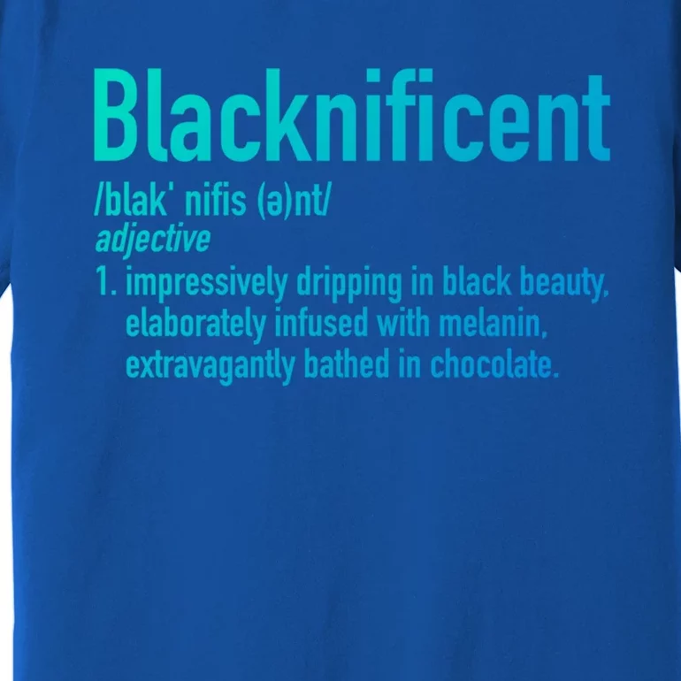 Blacknificent Definition Black History Black Pride Cool Gift Premium T-Shirt