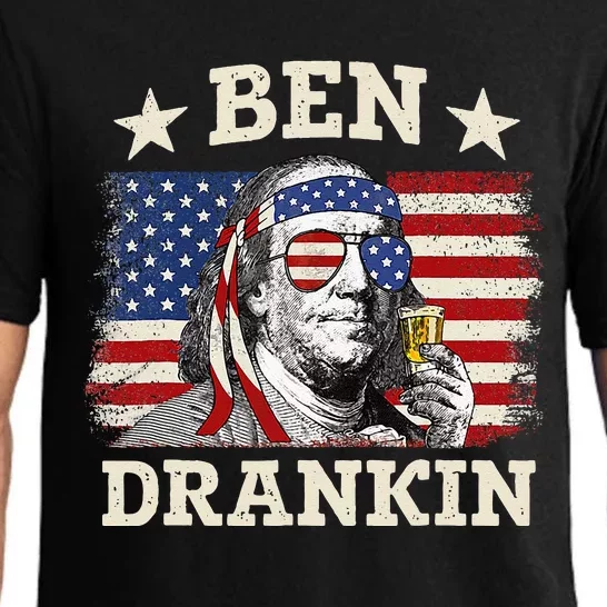 Ben Drankin Benjamin Franklin 4th Of July Funny Drinking Pajama Set