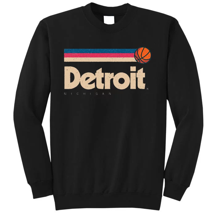 Blue Detroit Basketball BBall City Michigan Retro Detroit Sweatshirt