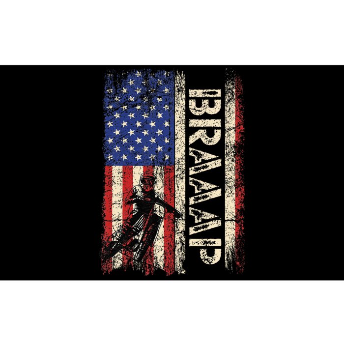 Braaap Dirt Bike Usa American Flag Motocross Biker Bumper Sticker