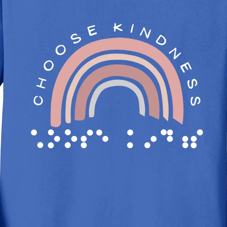 Braille Dots Be Kind Encouraging Words For Blind People Cute Gift Kids Long Sleeve Shirt