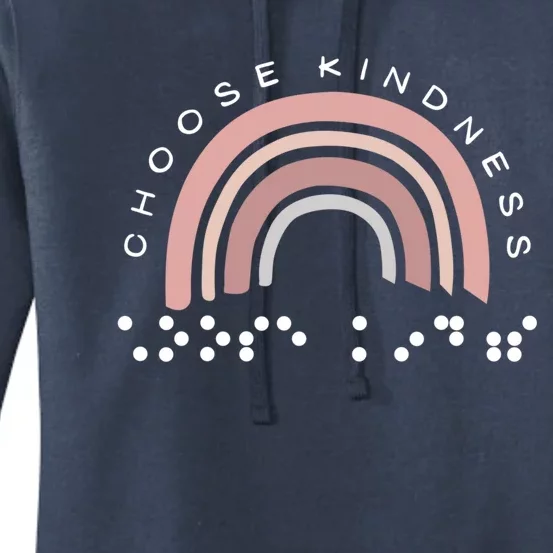 Braille Dots Be Kind Encouraging Words For Blind People Cute Gift Women's Pullover Hoodie