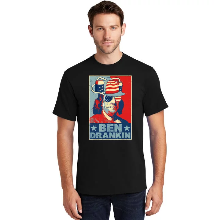 Ben Drankin Beer 4th Of July Retro Beer Lover Drinking Team Tall T-Shirt