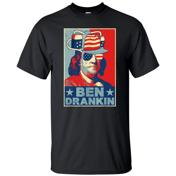 Ben Drankin Beer 4th Of July Retro Beer Lover Drinking Team Tall T-Shirt