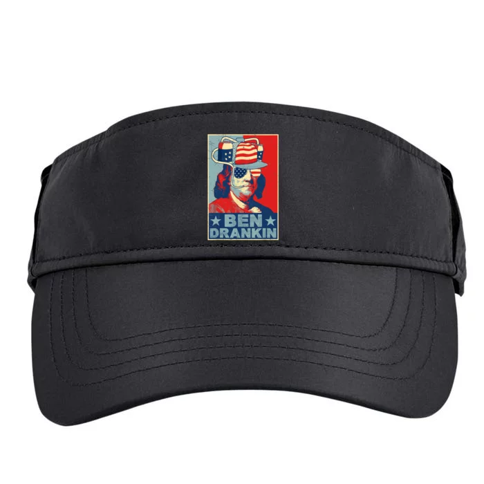 Ben Drankin Beer 4th Of July Retro Beer Lover Drinking Team Adult Drive Performance Visor