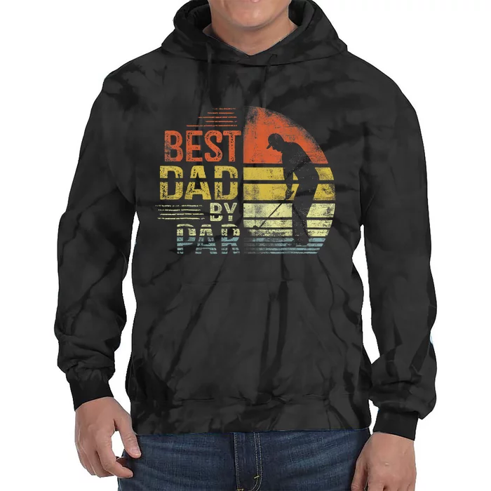 Best Dad By Par Retro Vintage Fathers Day Golf Lover Golfer Tie Dye Hoodie