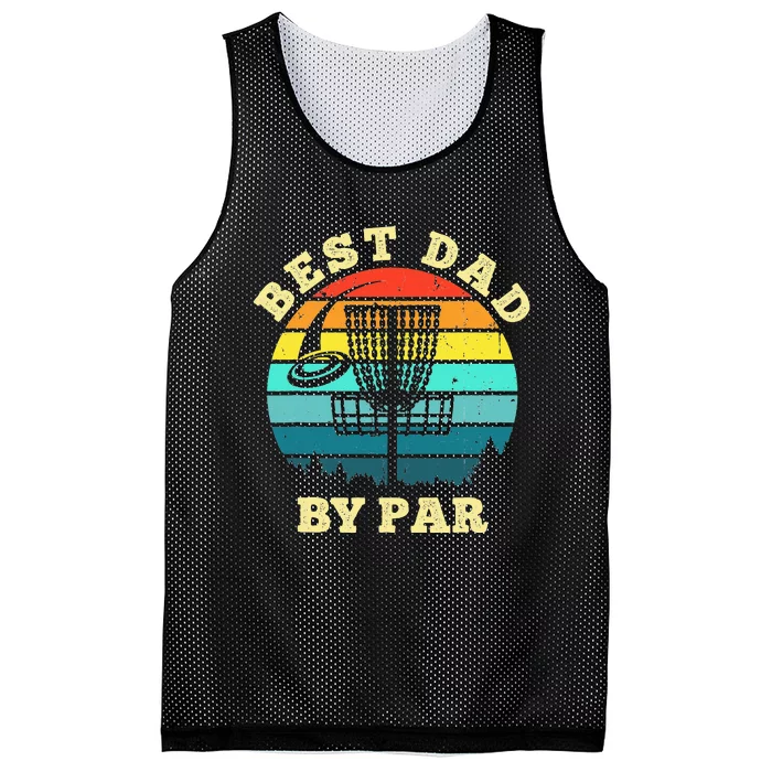 Best Dad By Par Disc Golf retro Frisbee Father's Day Mesh Reversible Basketball Jersey Tank